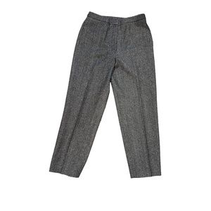 Talbots grey 100% wool tweed trousers 6 fully lined wide leg